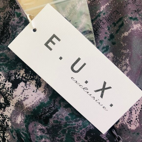 E. U. X. EXCLUSIVE Purple Marbled Pattern Sleeveless Maxi Dress Sz M - L NEW - Picture 4 of 4